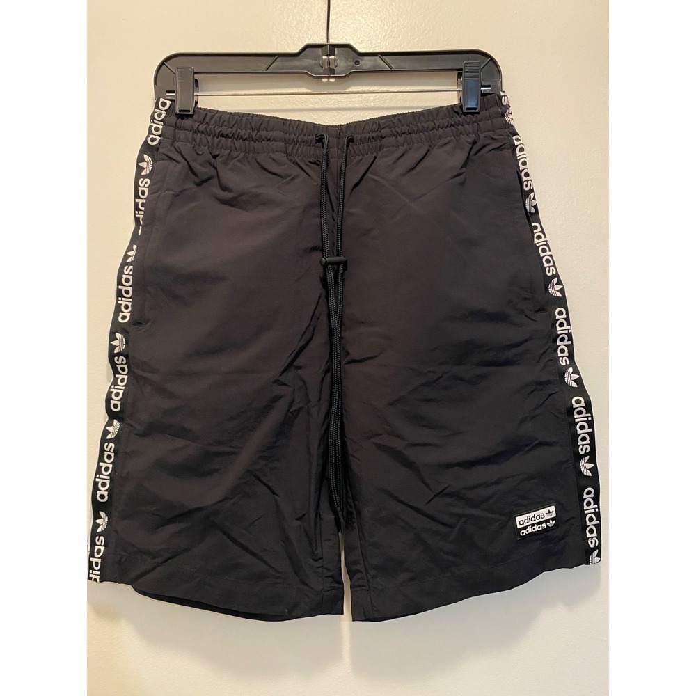 adidas Shorts jorts Men small Black tape Sports Shorts Activewear unisex